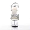 Pleaser - SKY310 Sandale à bride à la cheville, Pole dance chaussures - Chaussures de pole dance - Couleur argent/Transparent Product image